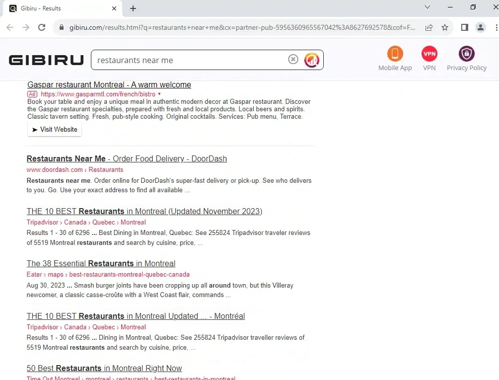 Gibiru georeference results.